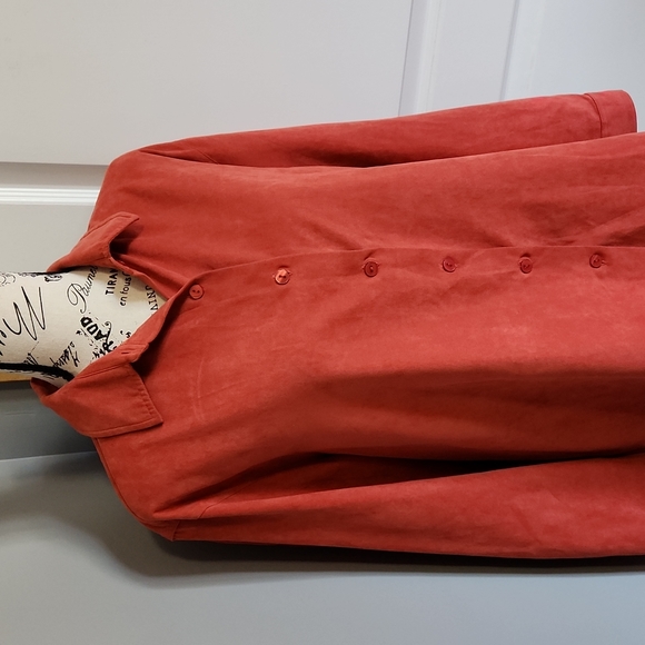 L.L. Bean Rust Orange Supersoft Button Down, XL - Picture 2 of 11